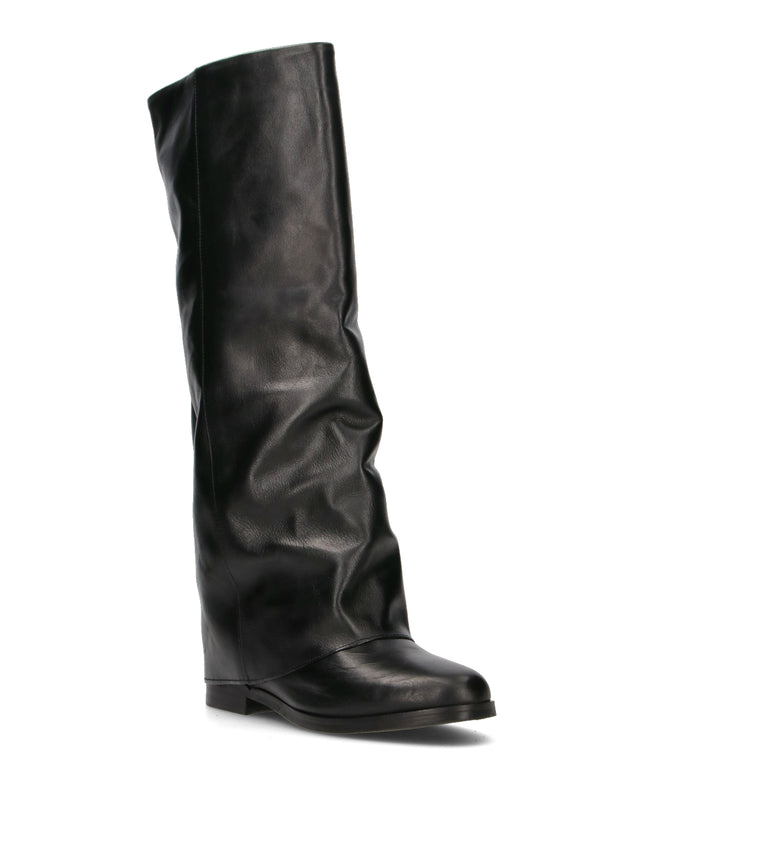 NEROFUMO Stivale donna nero in pelle