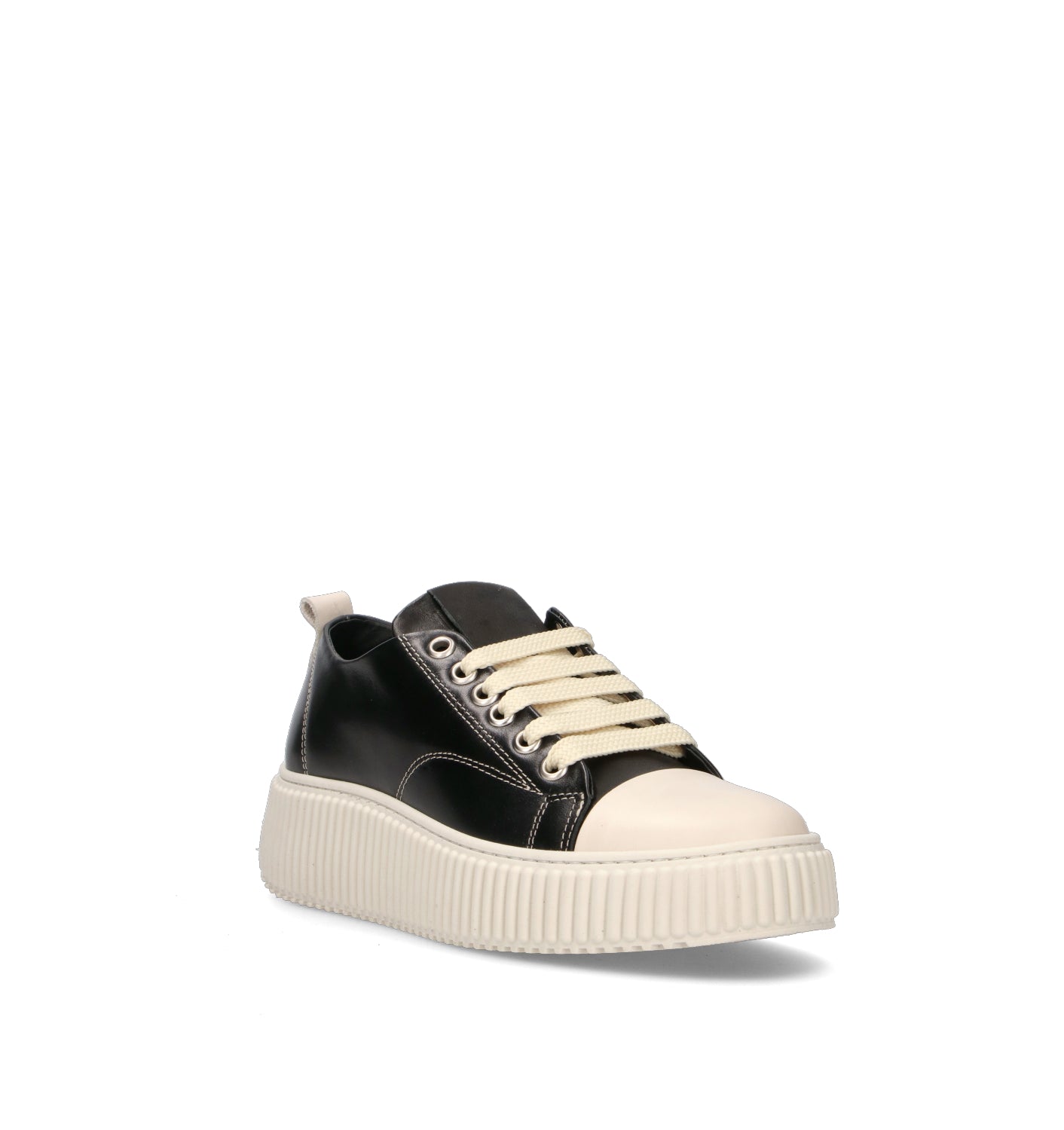 NEROFUMO Sneaker uomo nera/bianca in pelle