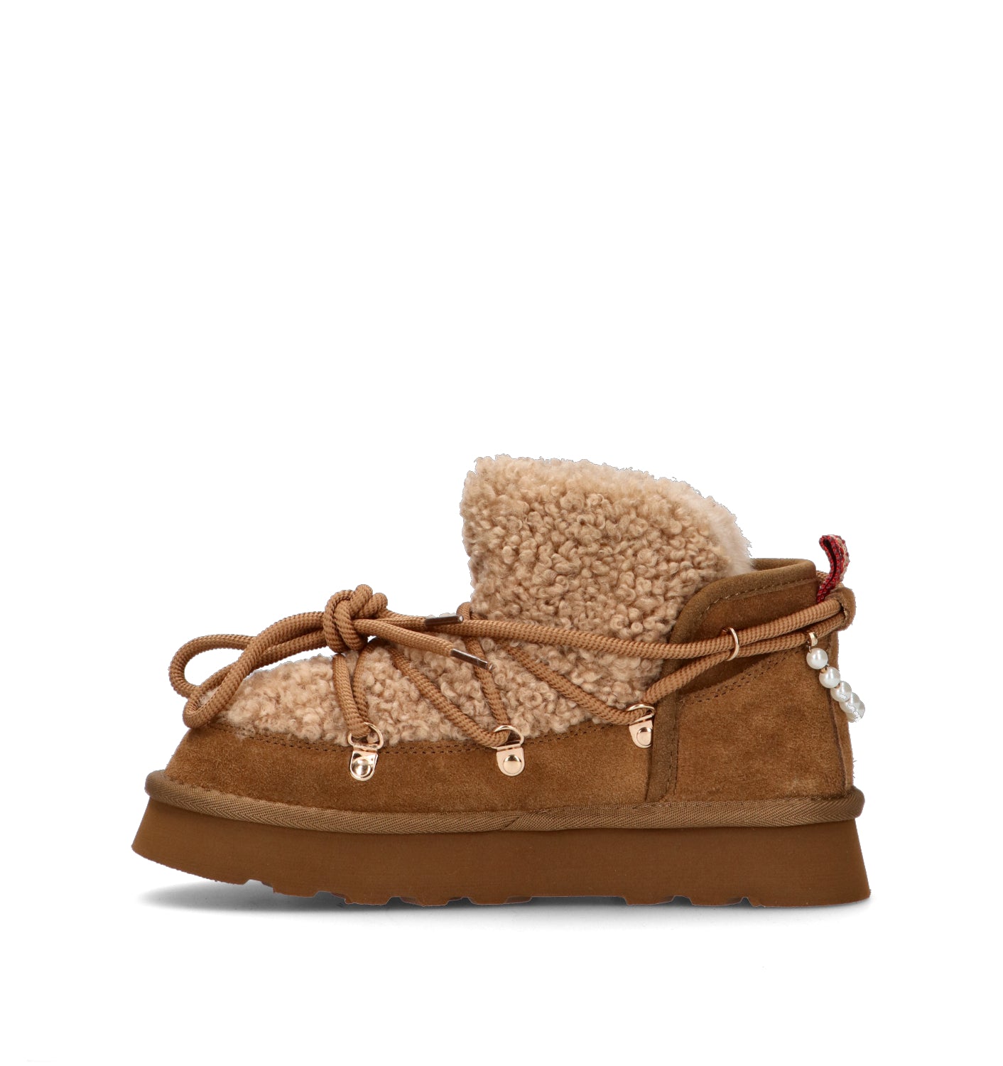 O-JOO Stivaletto pelo donna tabacco in suede