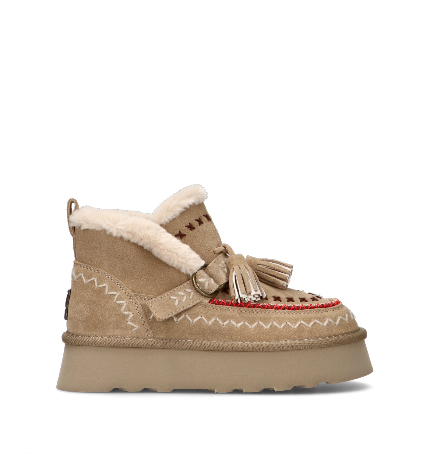 O-JOO Stivaletto pelo donna taupe in suede