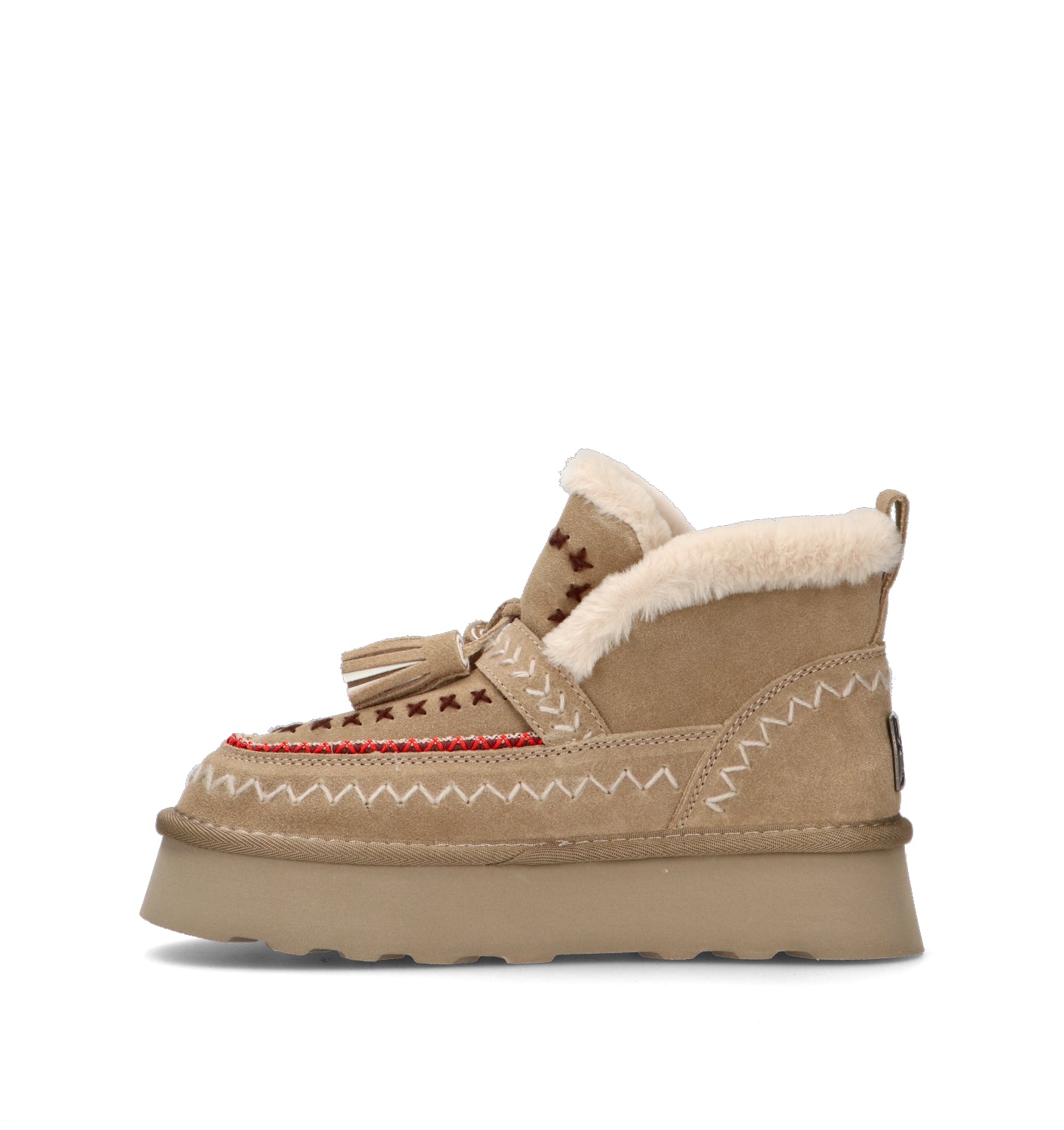O-JOO Stivaletto pelo donna taupe in suede