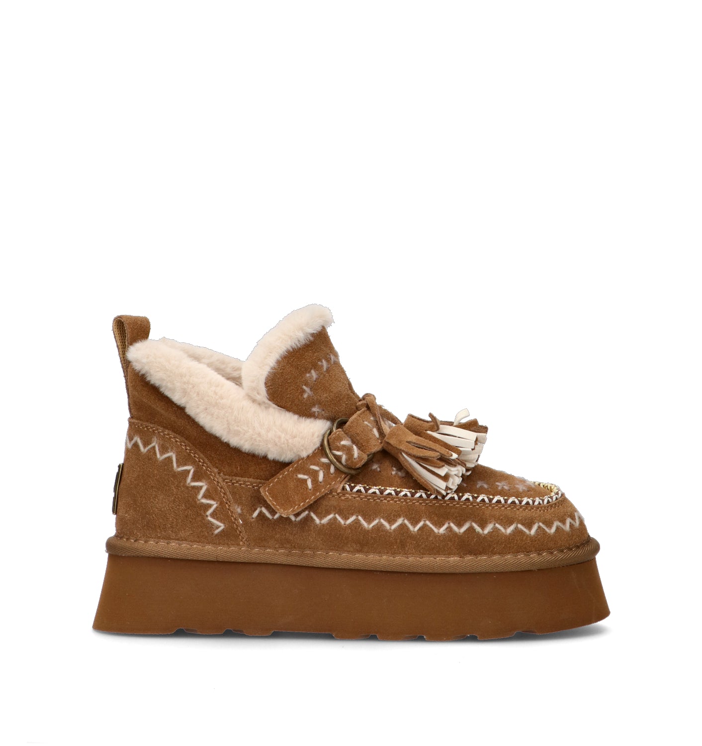 O-JOO Stivaletto pelo donna tabacco in suede