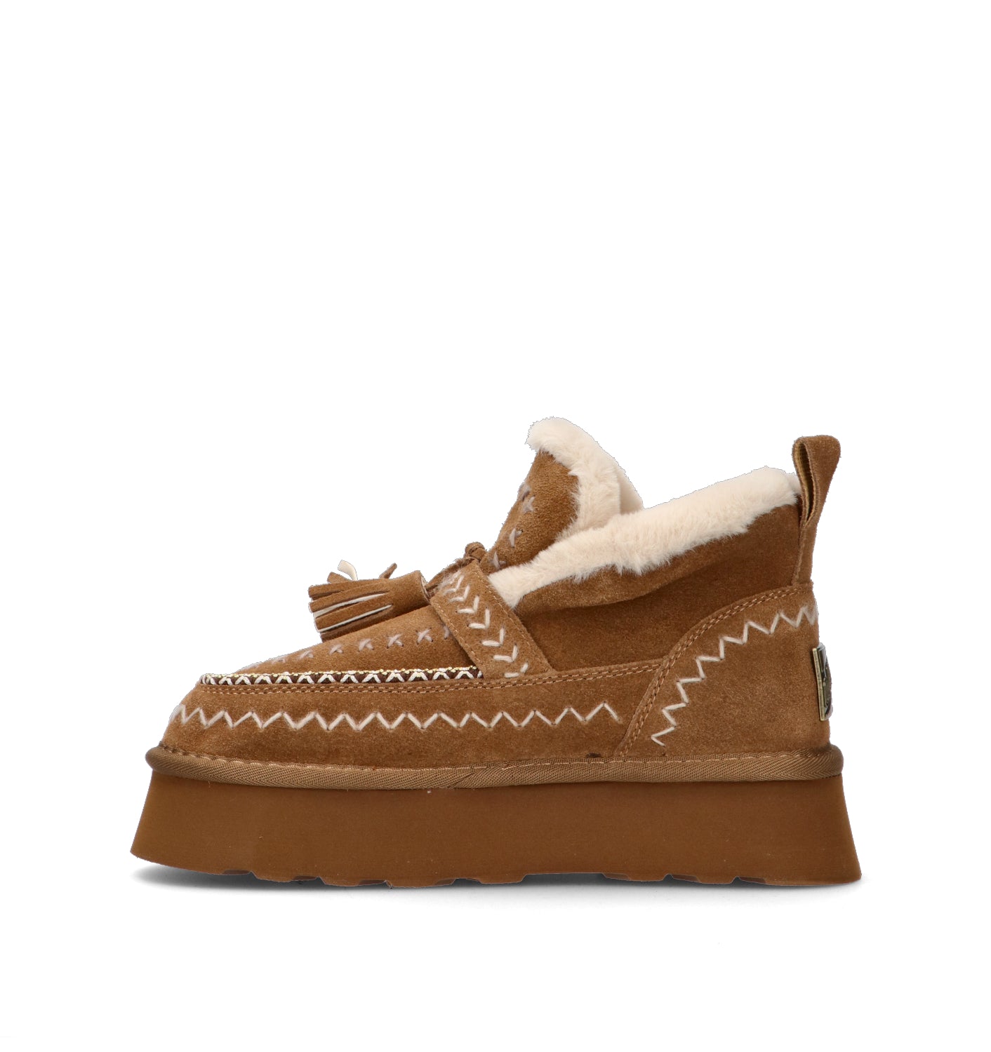 O-JOO Stivaletto pelo donna tabacco in suede