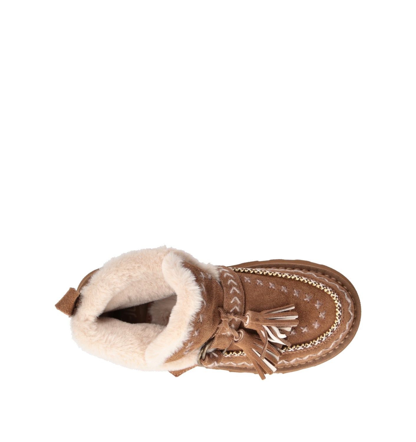 O-JOO Stivaletto pelo donna tabacco in suede