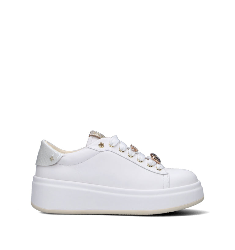 GIO+ Sneaker donna bianca in pelle