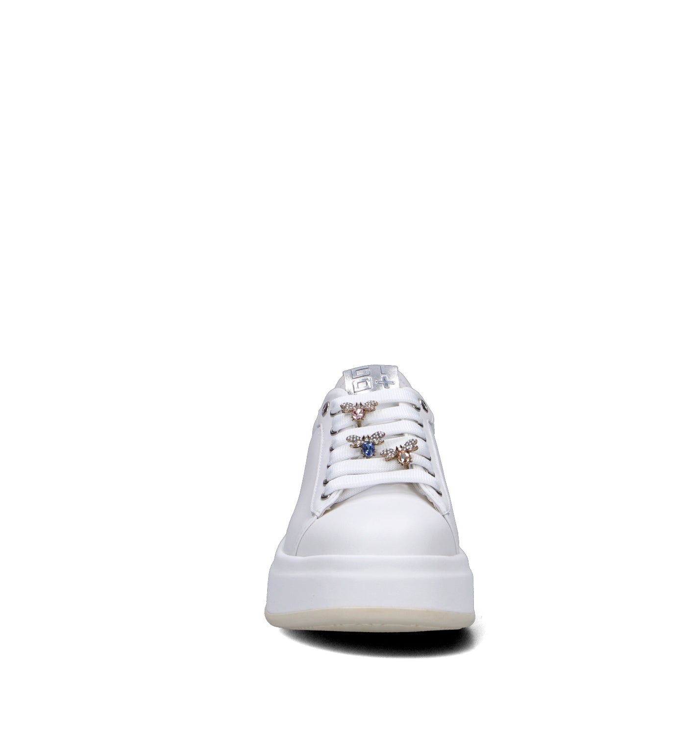 GIO+ Sneaker donna bianca/argento in pelle