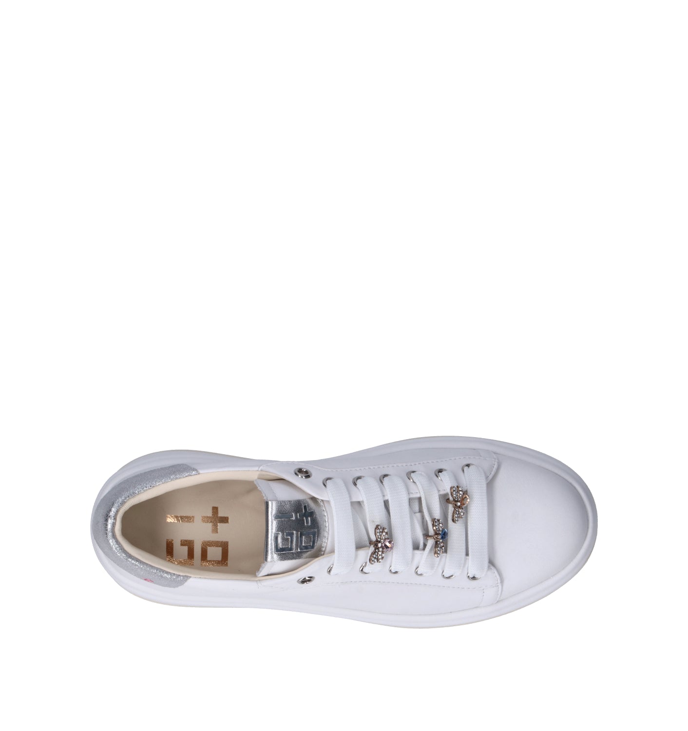 GIO+ Sneaker donna bianca/argento in pelle