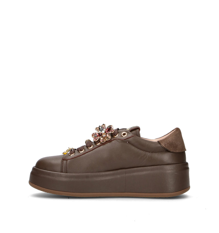 GIO+ Sneaker donna testa di moro in pelle