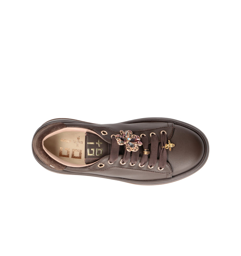 GIO+ Sneaker donna testa di moro in pelle