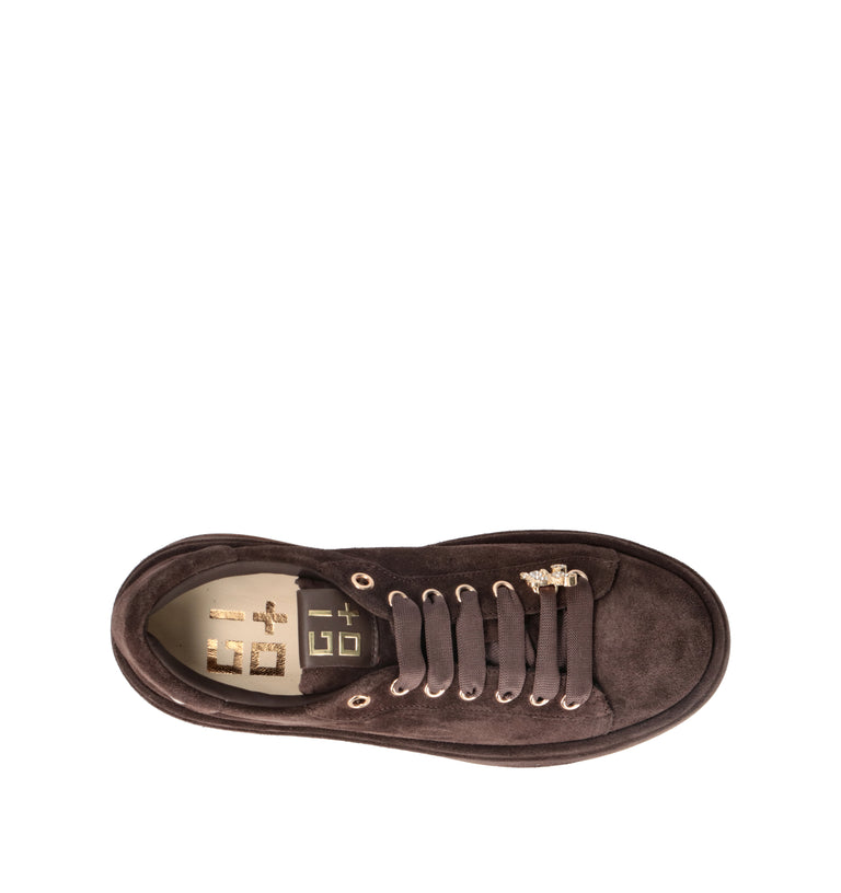 GIO+ Sneaker donna testa di moro in suede