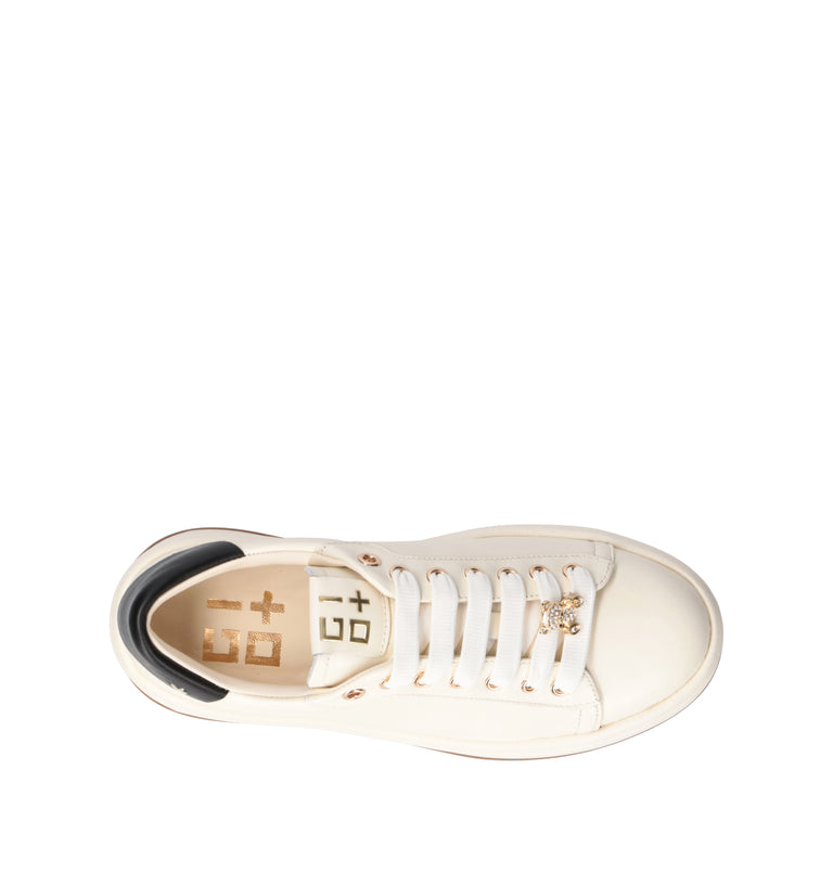 GIO+ Sneaker donna panna in pelle