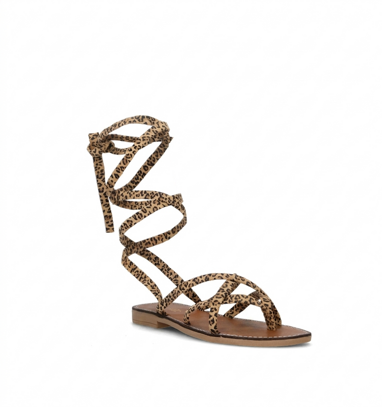 OLIVIA POSTER Sandalo donna leopardato in suede