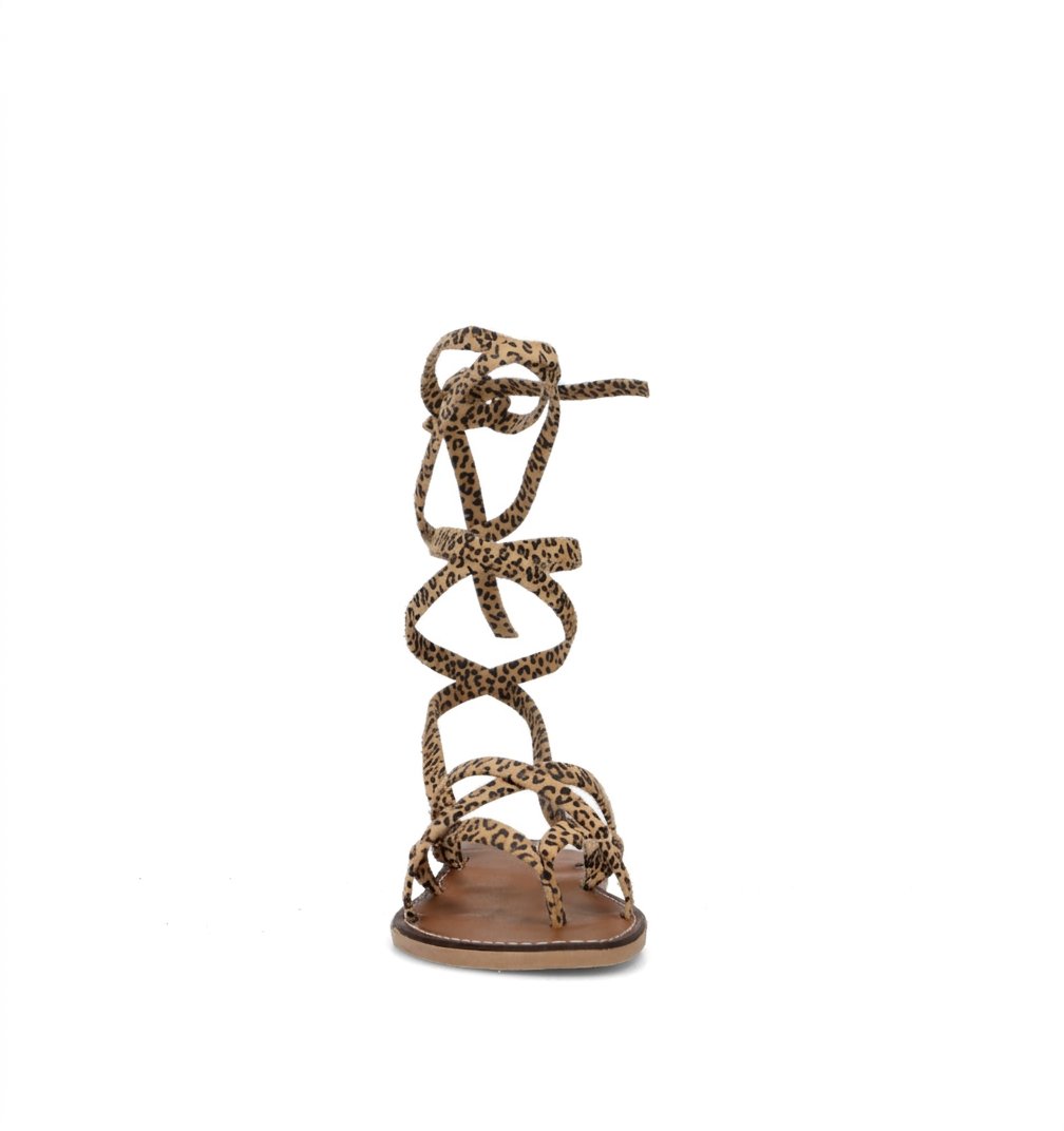 OLIVIA POSTER Sandalo donna leopardato in suede