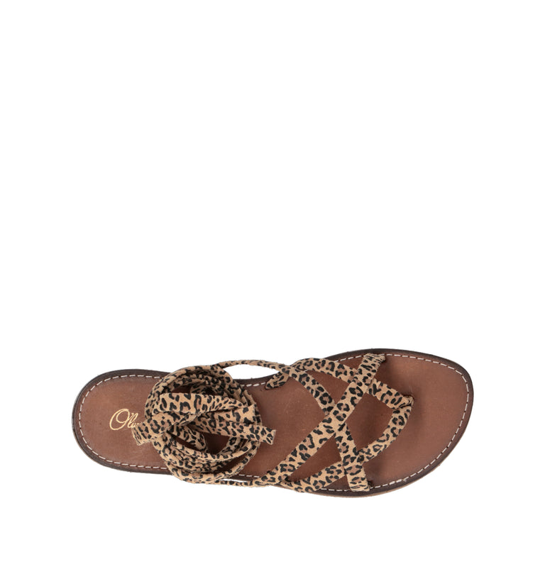 OLIVIA POSTER Sandalo donna leopardato in suede