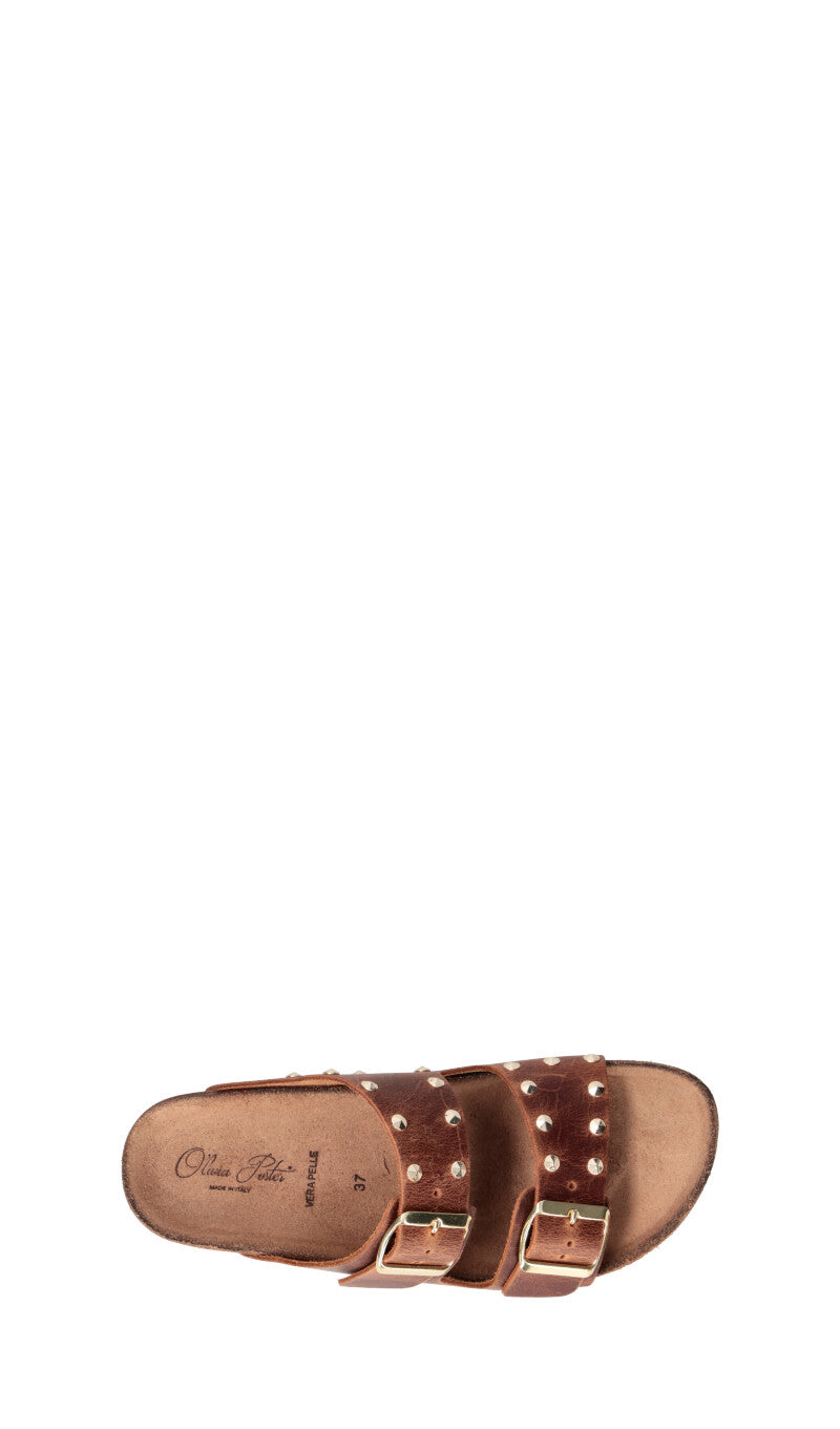 OLIVIA POSTER Ciabatta donna cuoio
