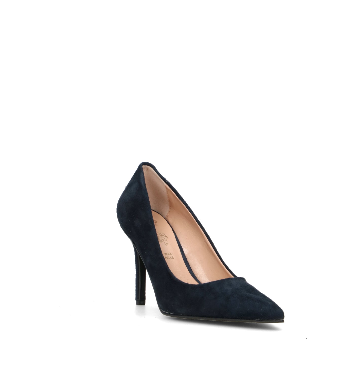 OLIVIA POSTER Décolleté donna blu in suede