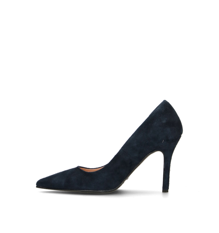 OLIVIA POSTER Décolleté donna blu in suede