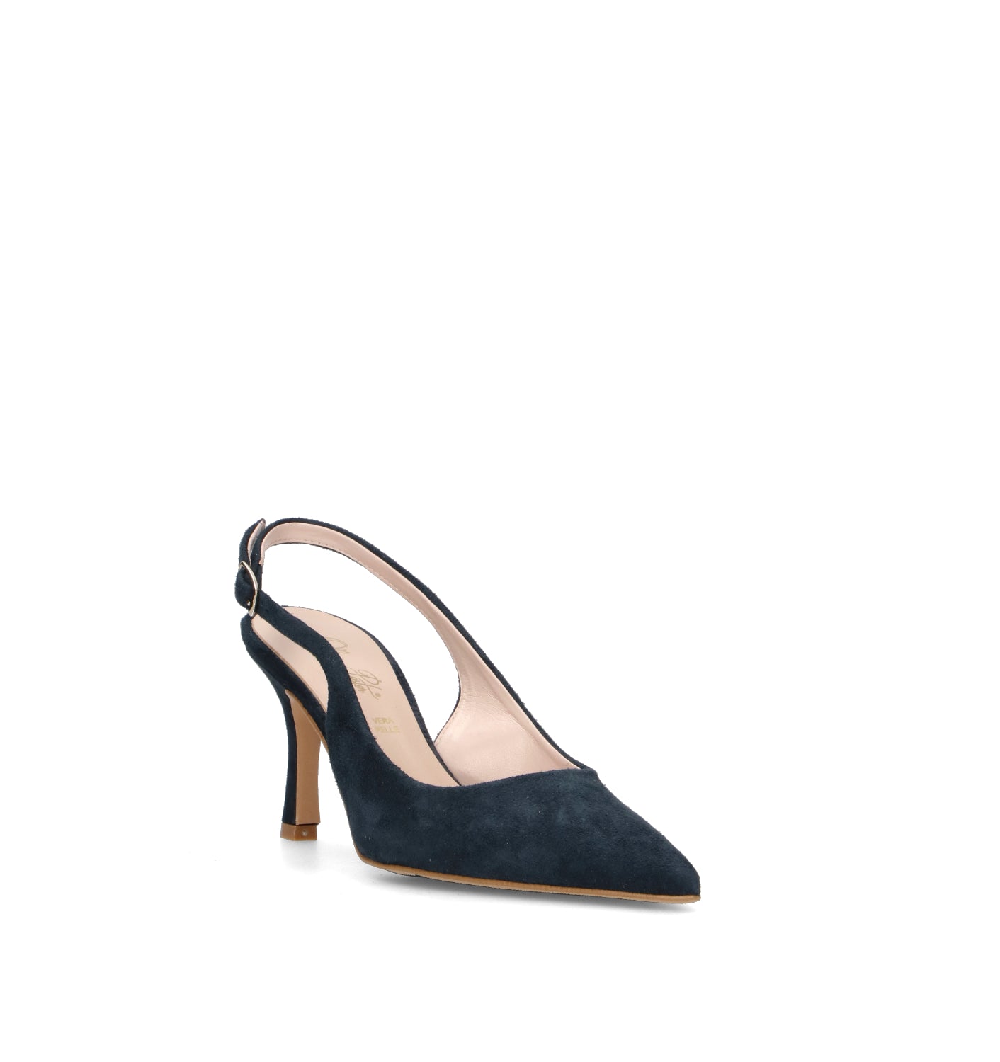 OLIVIA POSTER Slingback donna blu in suede