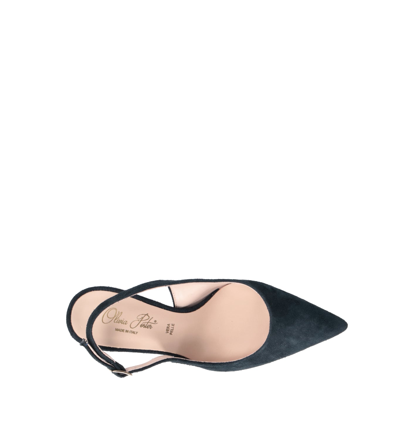OLIVIA POSTER Slingback donna blu in suede