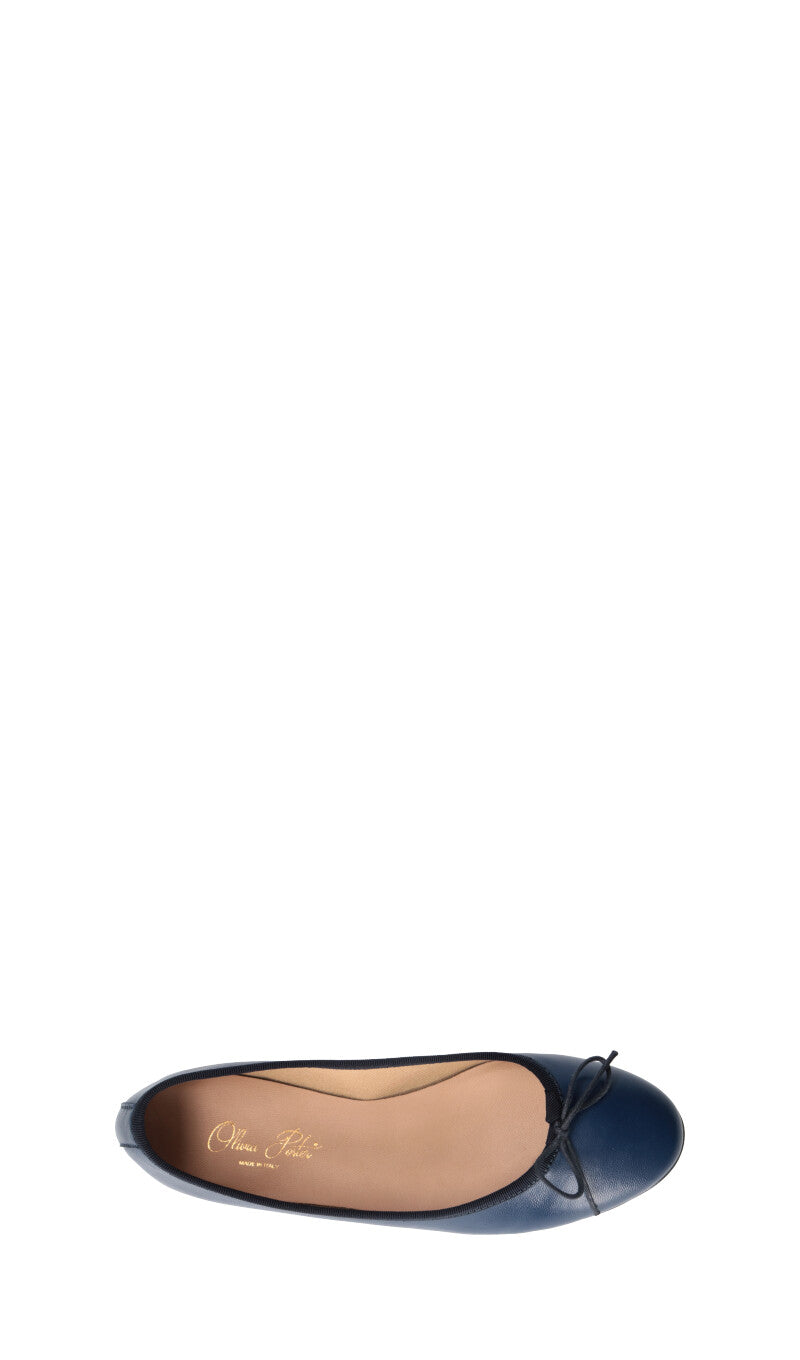 OLIVIA POSTER Ballerina donna blu in pelle