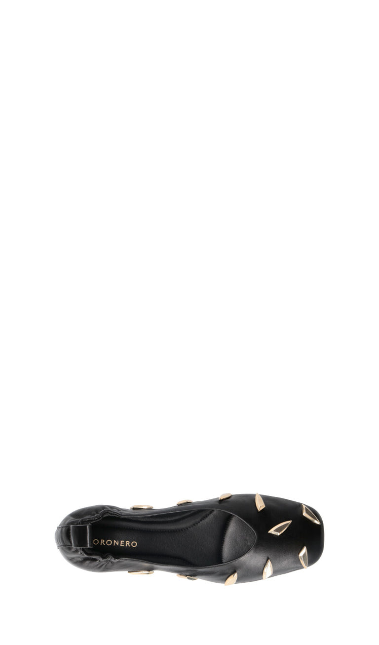 ORONERO Ballerina donna nera in pelle