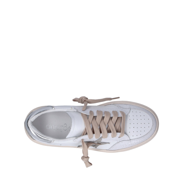 OTTANT8,6 Sneaker donna bianca/argento in pelle