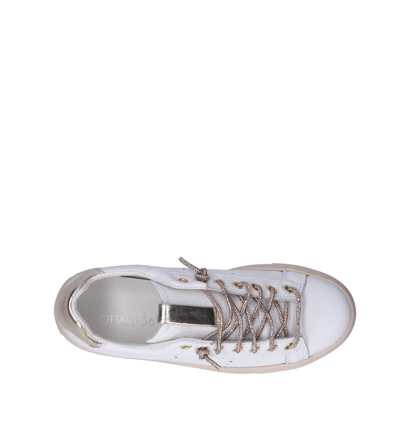 OTTANT8,6 Sneaker donna bianca/platino in pelle