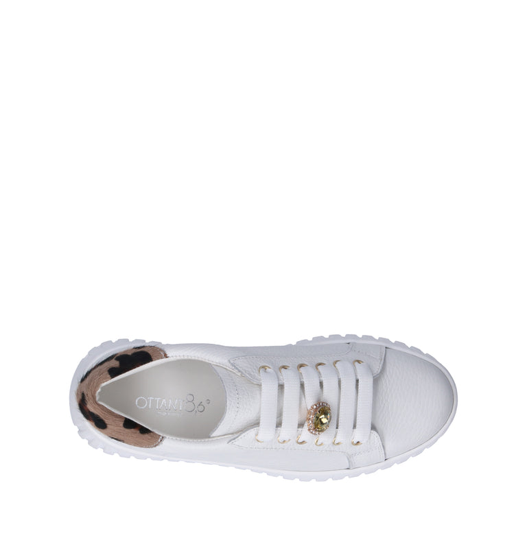OTTANT8,6 Sneaker donna bianca in pelle