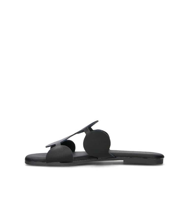 PERLAMARINA Ciabatta donna nera in pelle