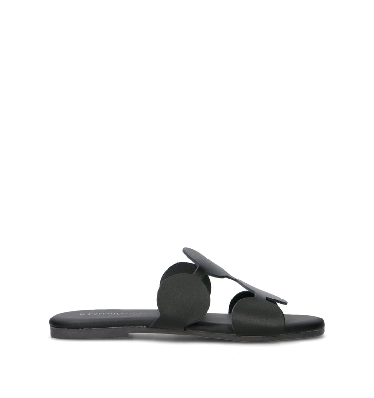 PERLAMARINA Ciabatta donna nera in pelle
