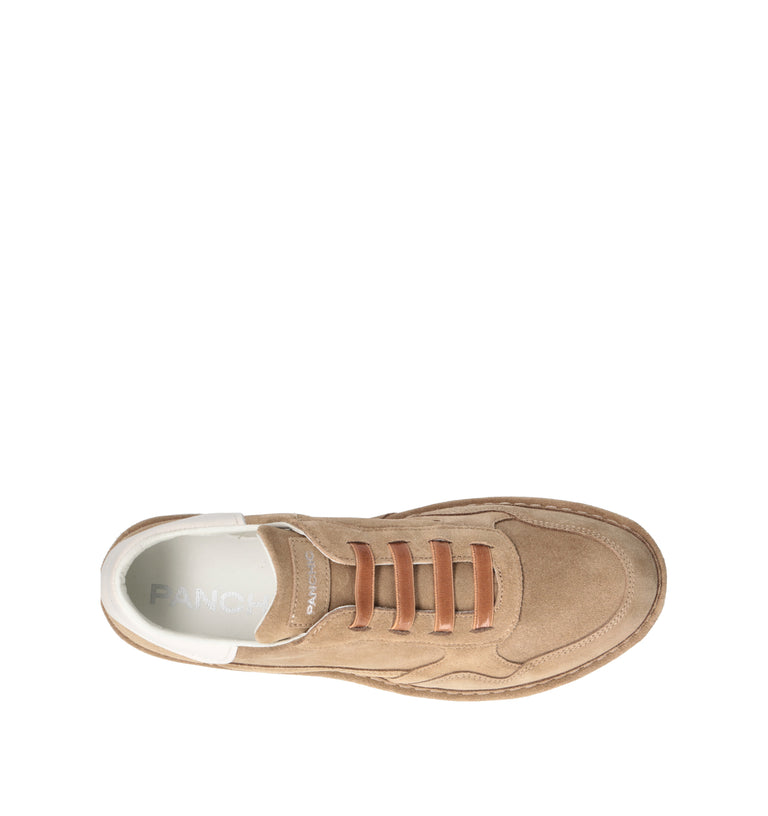 PANCHIC Stringata uomo beige in suede
