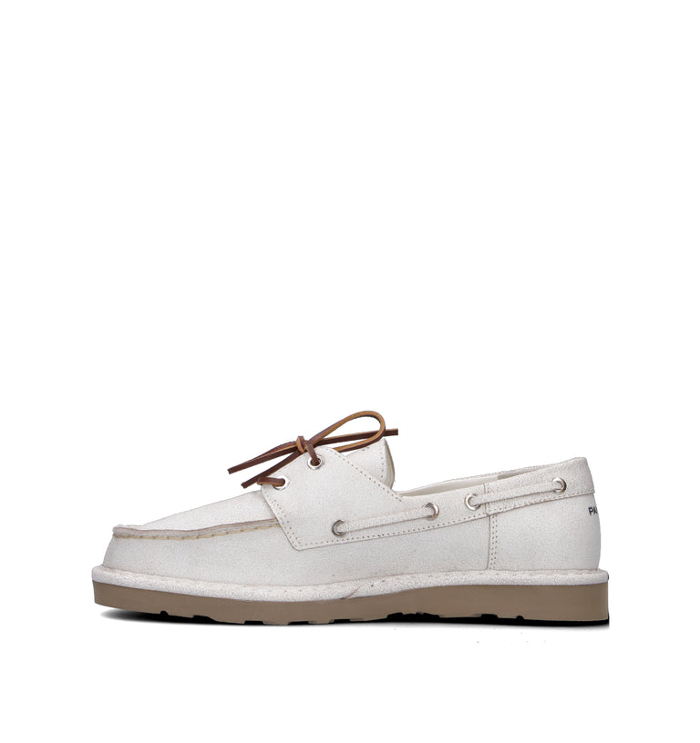 PANCHIC Scarpa barca uomo bianca in pelle