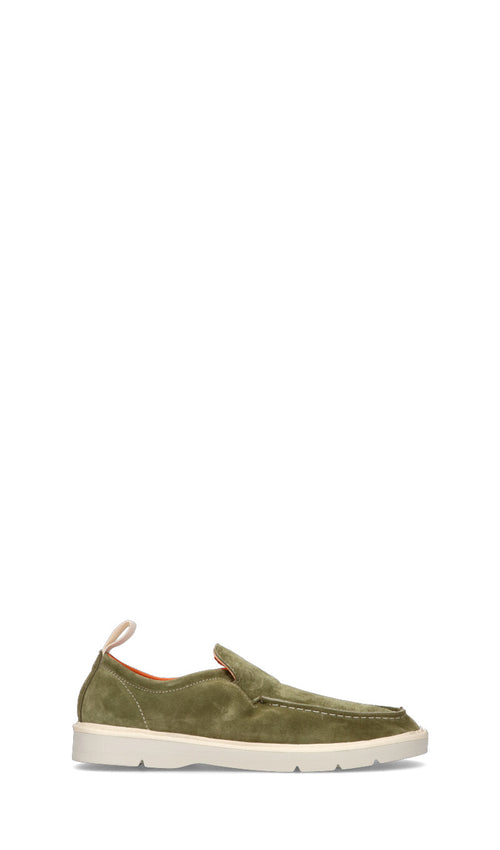 PANCHIC Mocassino uomo verde in suede