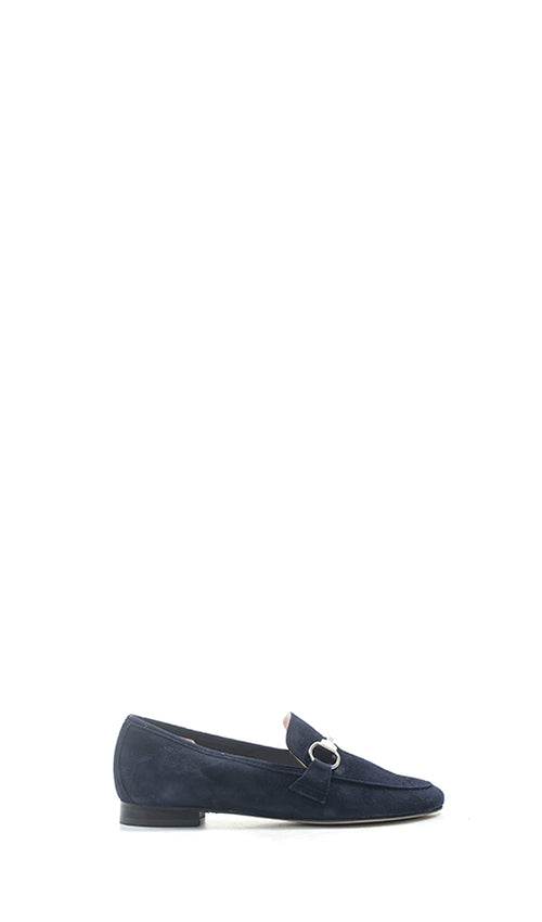 REBECCA VAN DIK Mocassino donna blu in suede