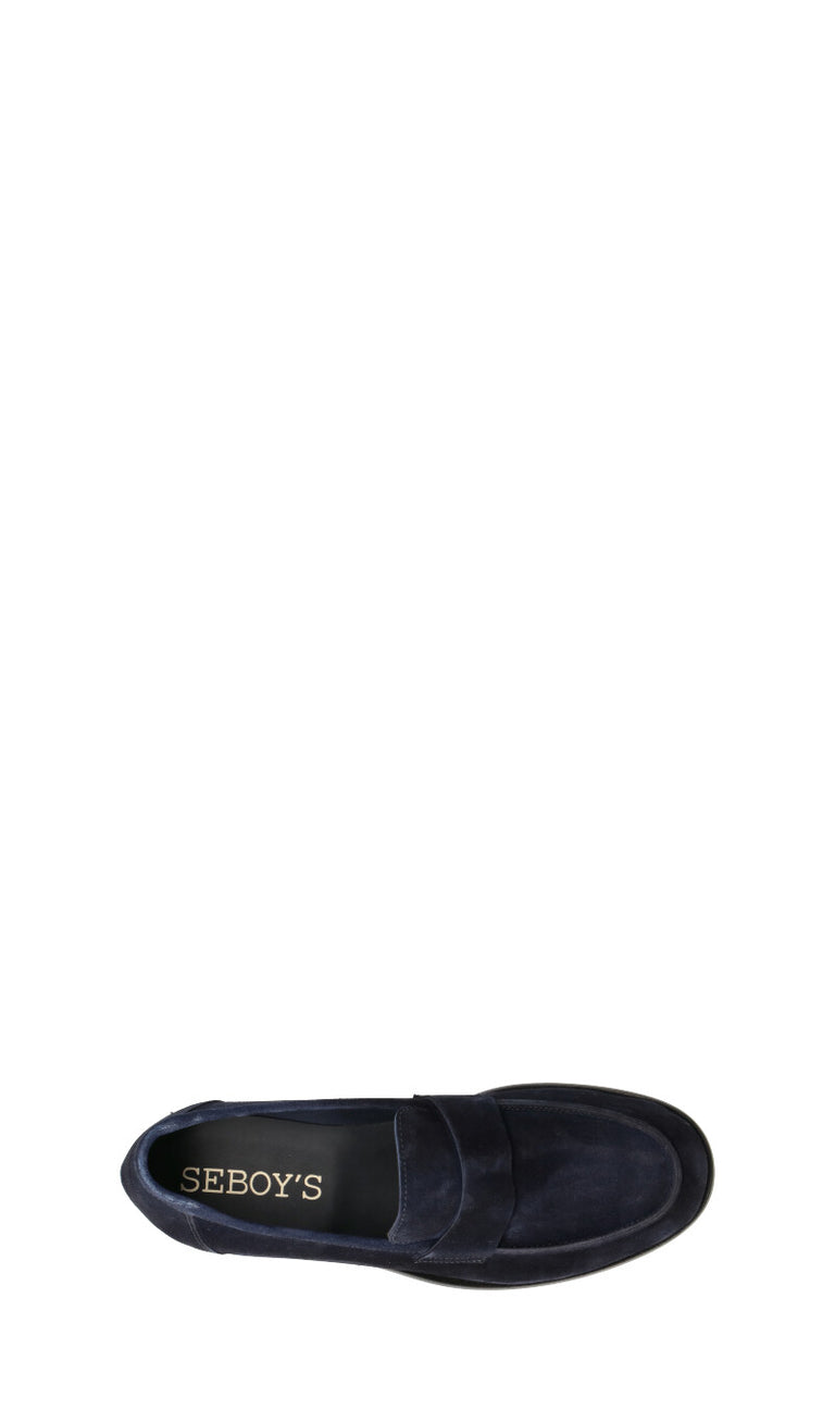 SEBOYS Mocassino uomo blu in suede