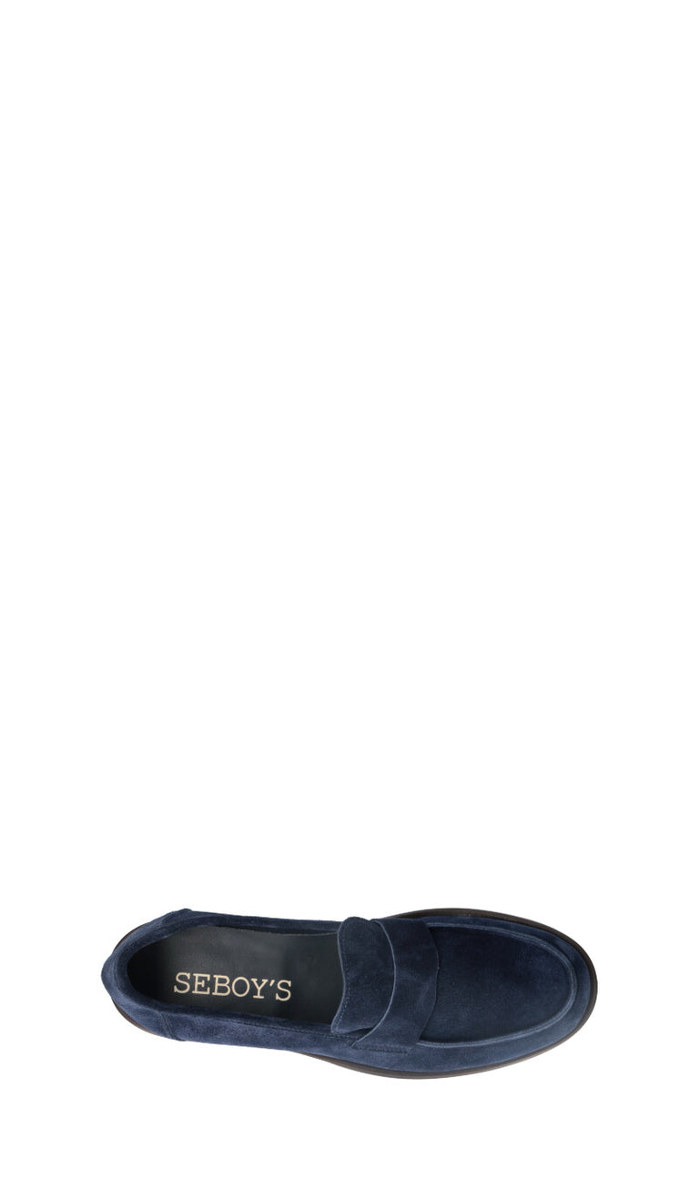 SEBOYS Mocassino uomo blu in suede