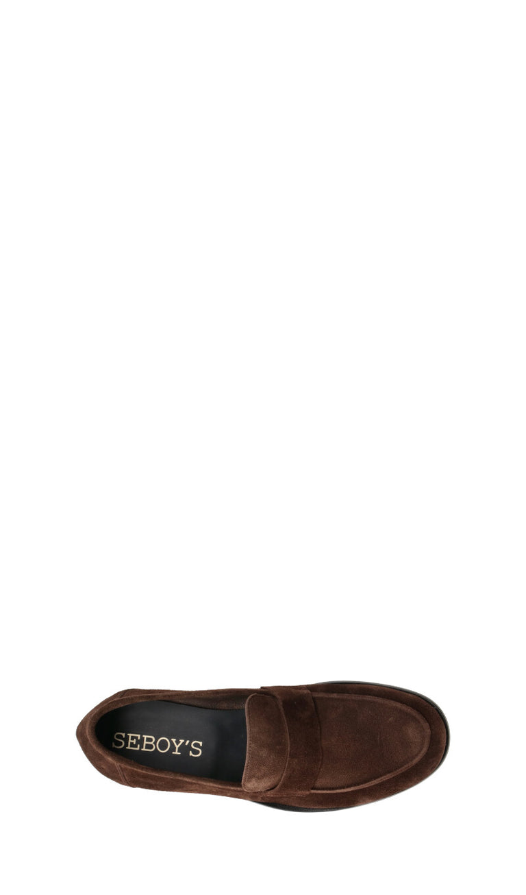 SEBOYS Mocassino uomo marrone in suede