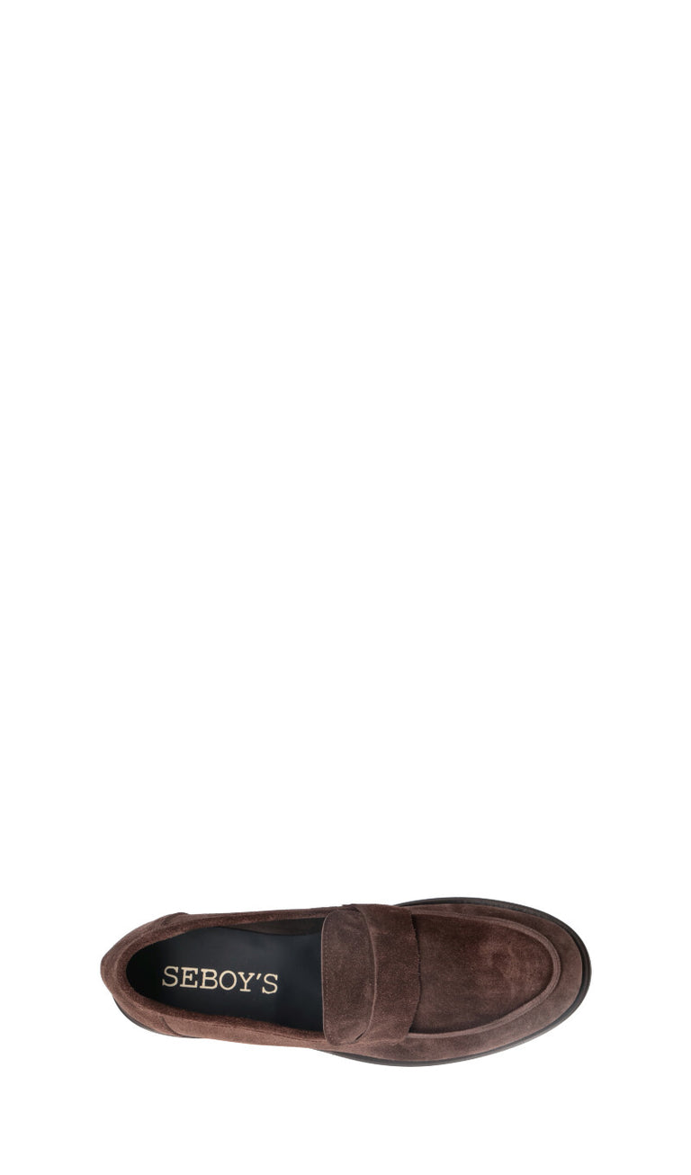 SEBOYS Mocassino uomo marrone in suede