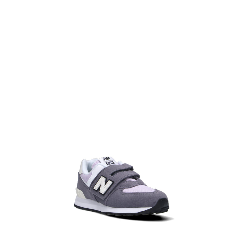 NEW BALANCE 574 Sneaker bimba grigia/lilla