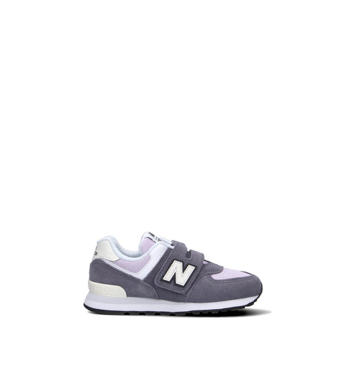 NEW BALANCE 574 Sneaker bimba grigia/lilla