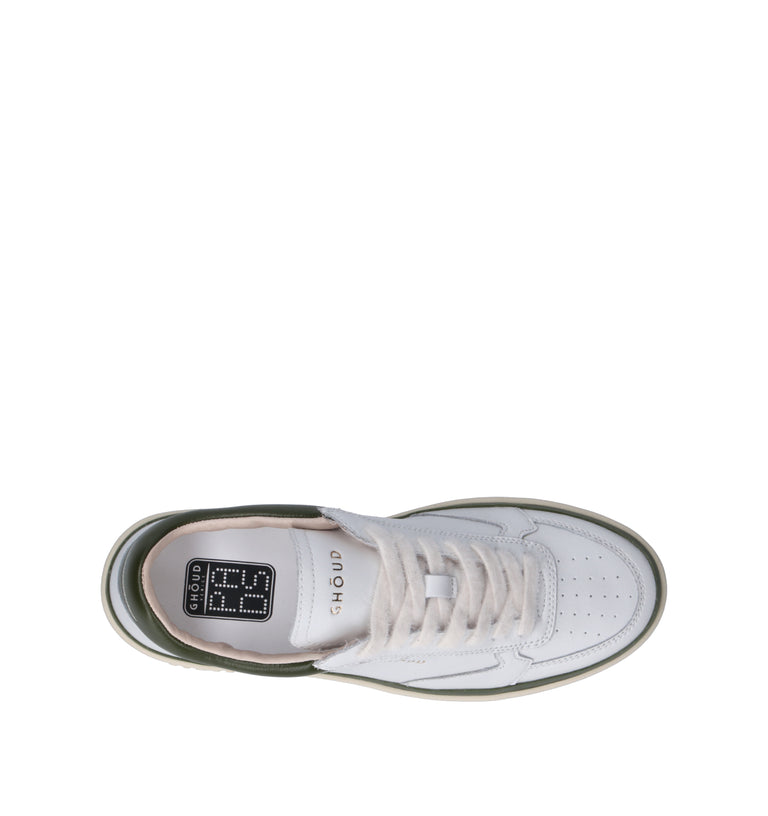 GHOUD Sneaker uomo bianca/verde in pelle