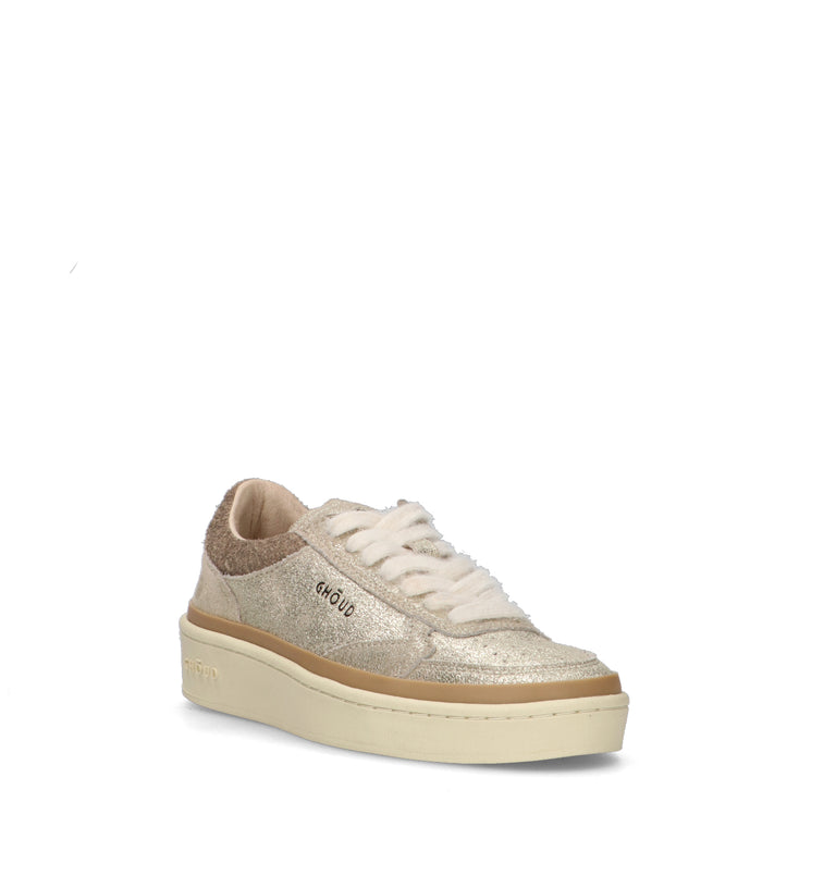 GHOUD Sneaker donna platino in suede