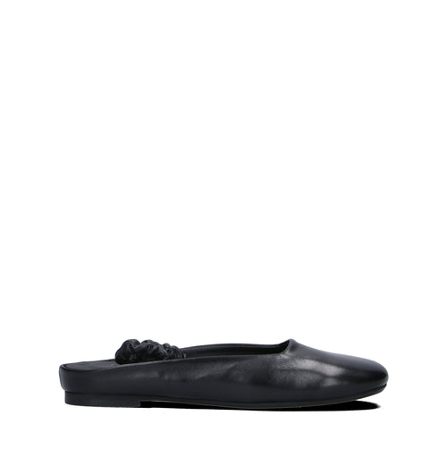 POEVE Slingback donna nera in pelle