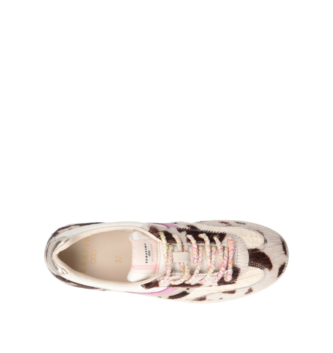 SERAFINI Sneaker donna panna/marrone in cavallino