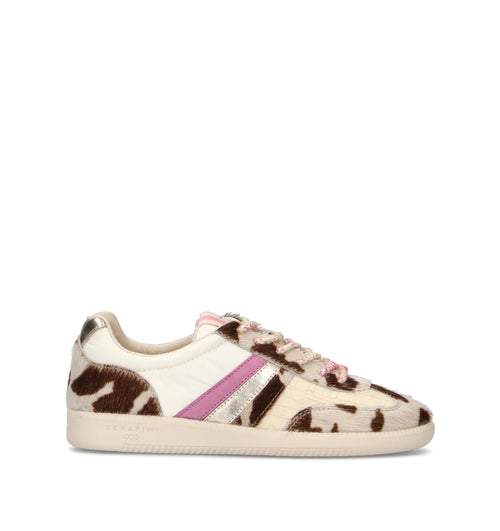 SERAFINI Sneaker donna panna/marrone in cavallino
