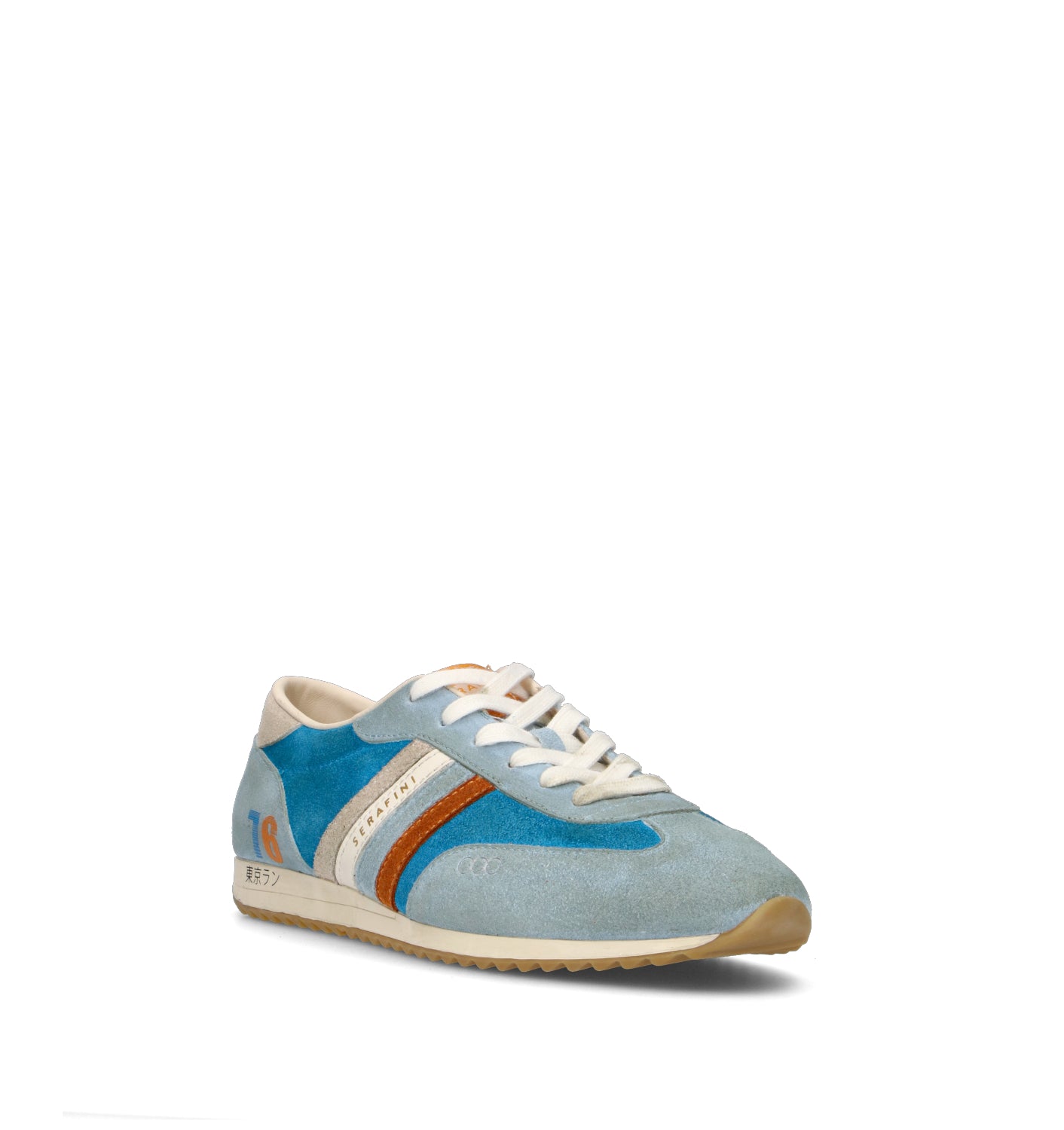 SERAFINI Sneaker uomo azzurra in suede