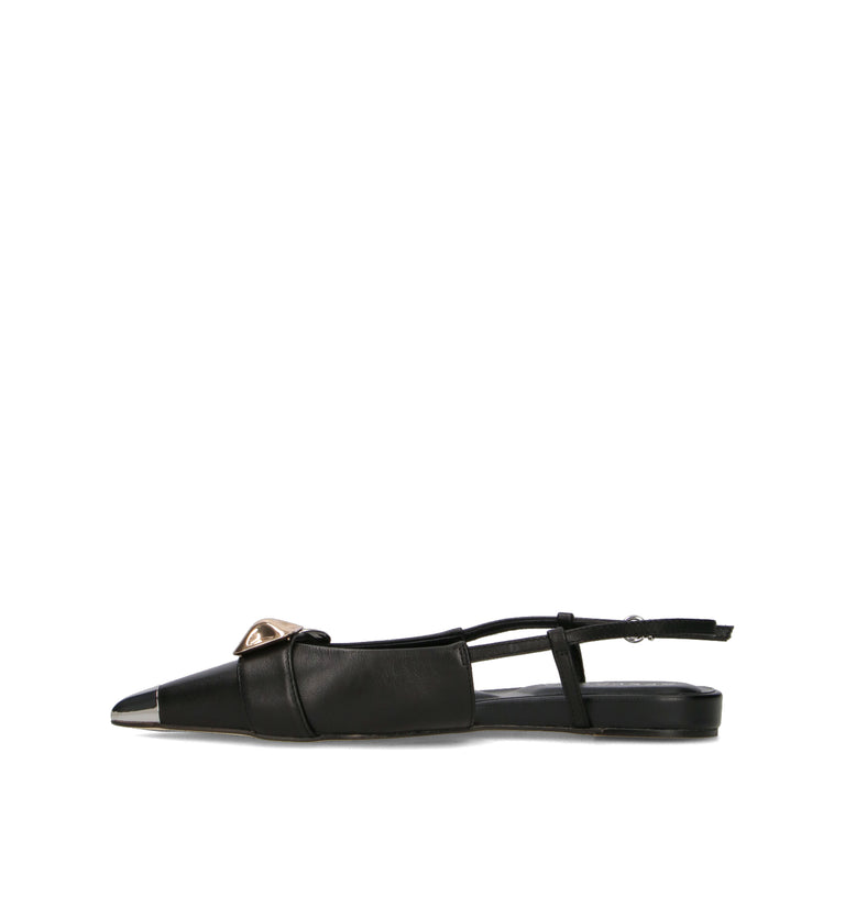 APEPAZZA Slingback donna nera in pelle