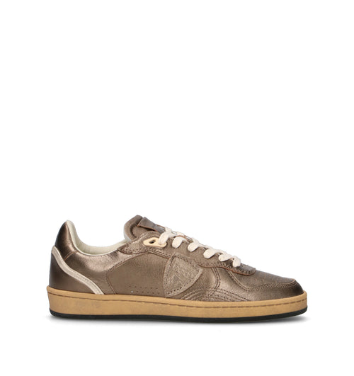 PHILIPPE MODEL Sneaker donna metal kakhi in pelle