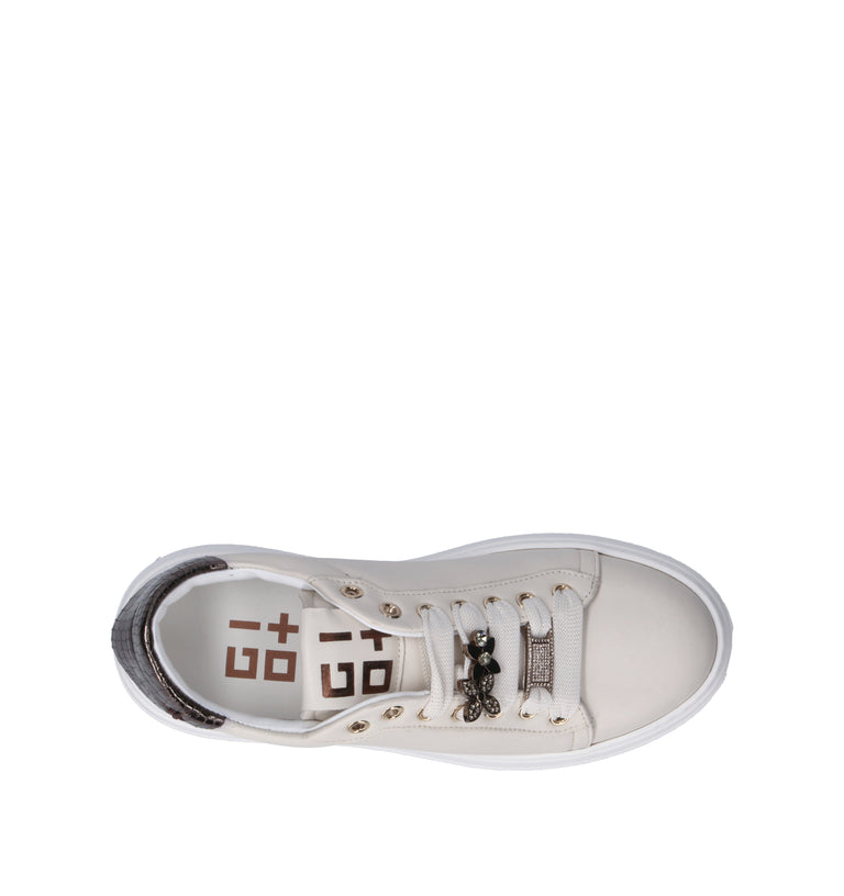 GIO+ Sneaker donna panna in pelle