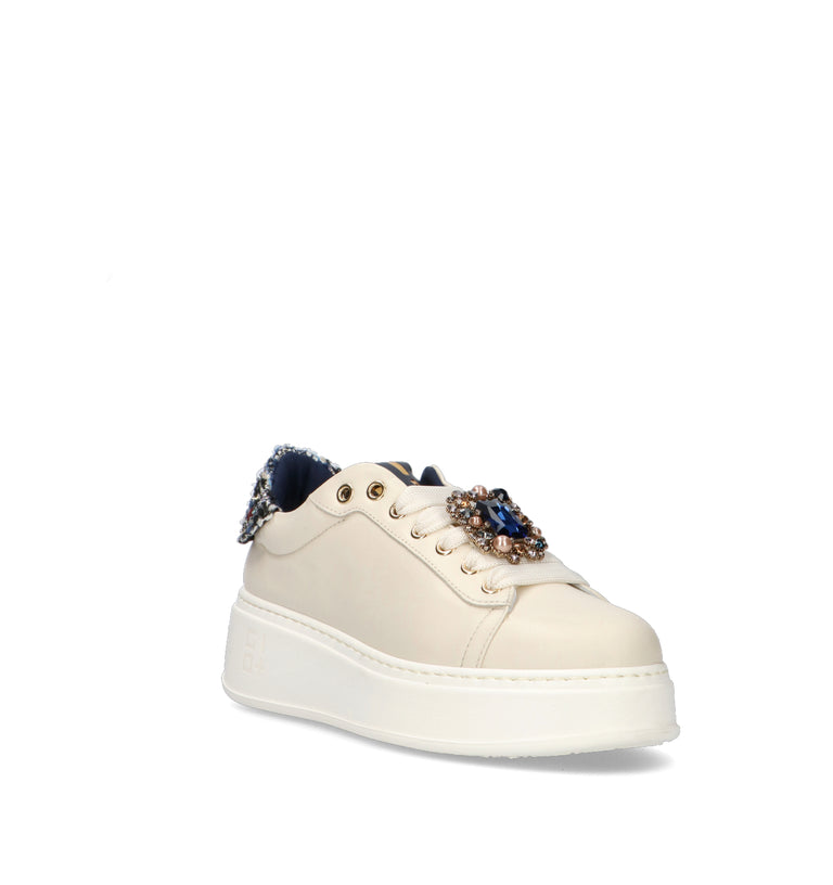 GIO+ Sneaker donna panna in pelle